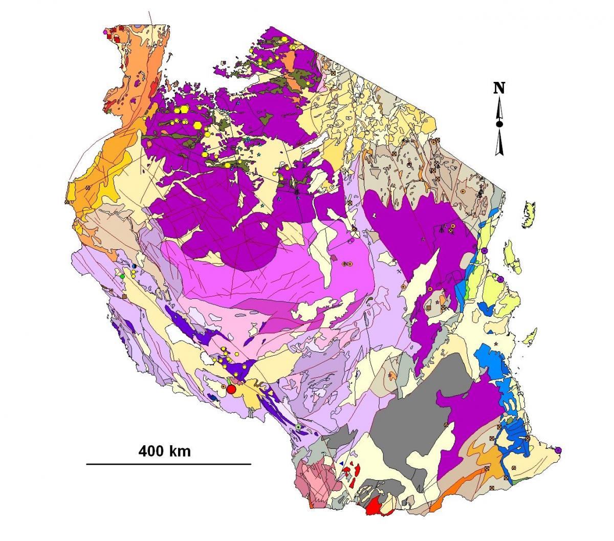 Karta över tanzania geologiska