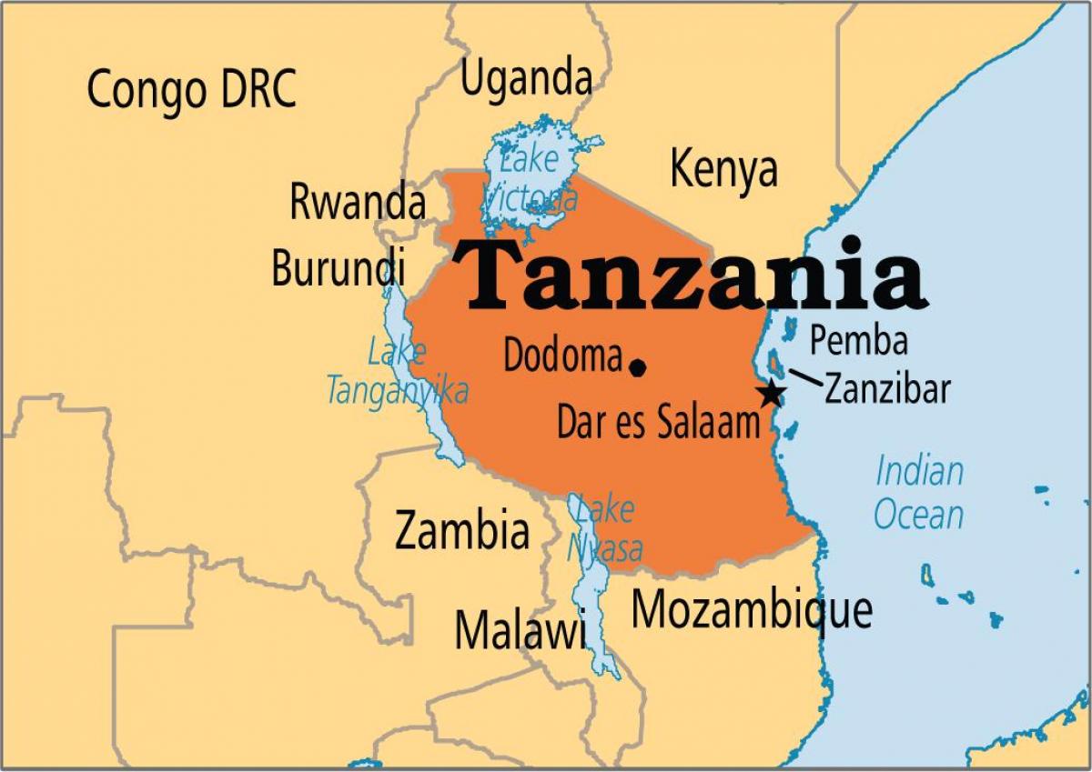 Karta över dar es salaam, tanzania