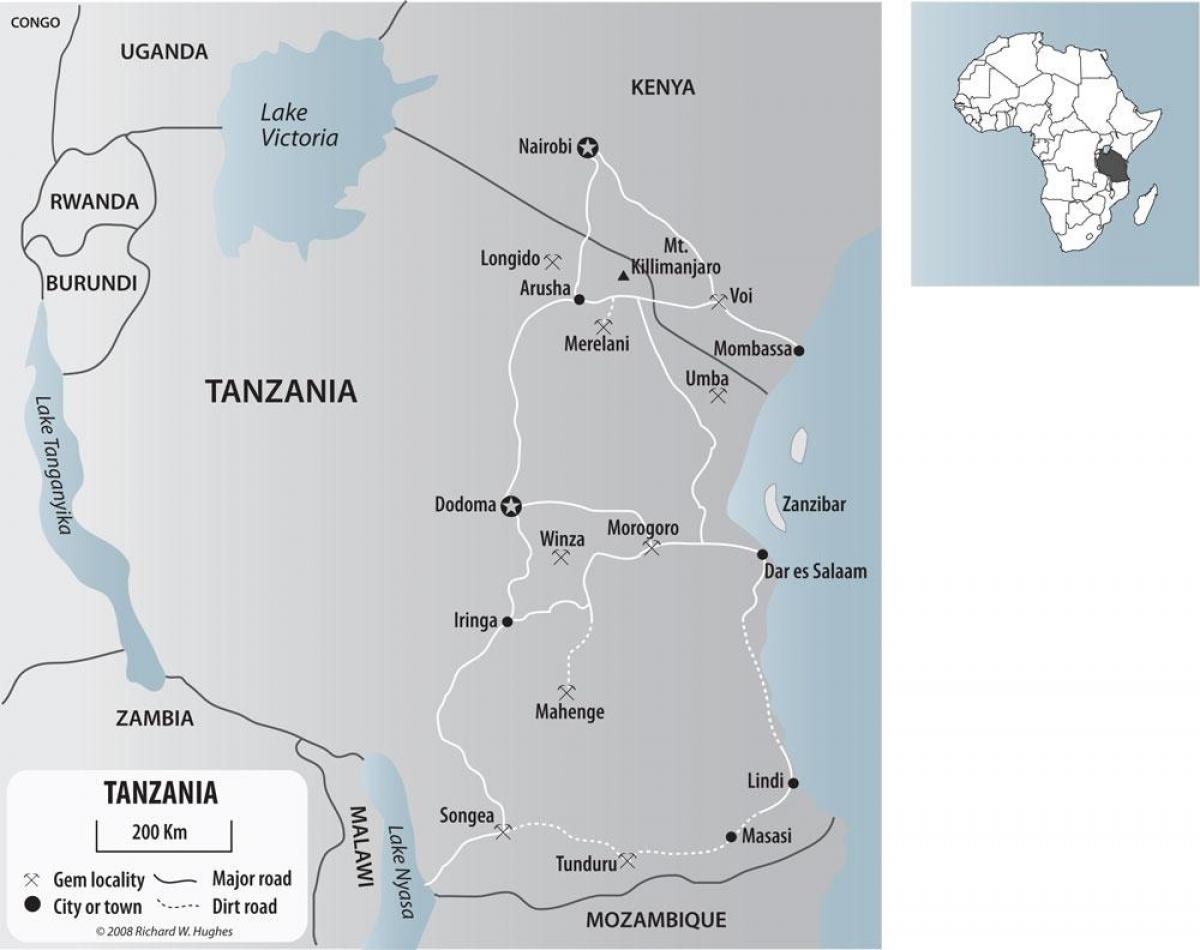 Karta över tanzania guld gruvor