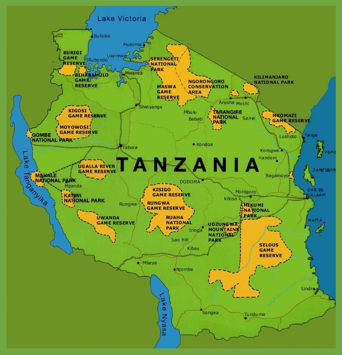 en karta över tanzania