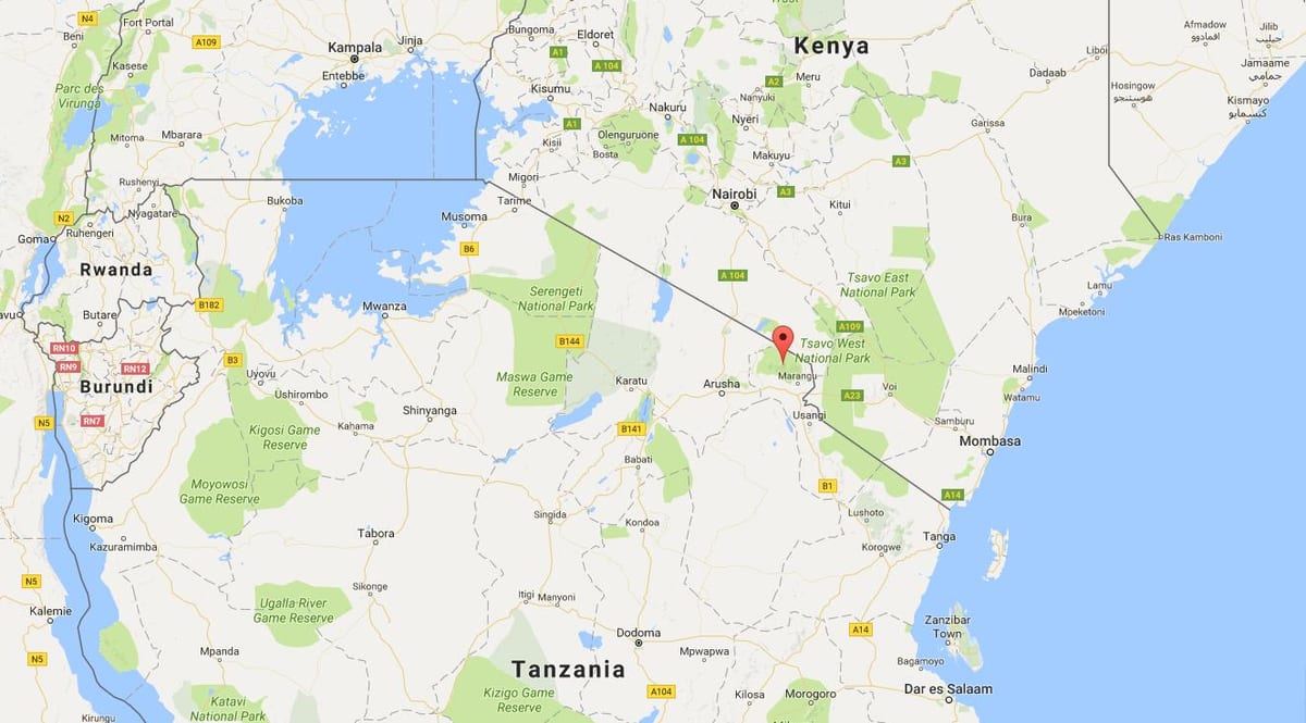 tanzania plats på världskartan
