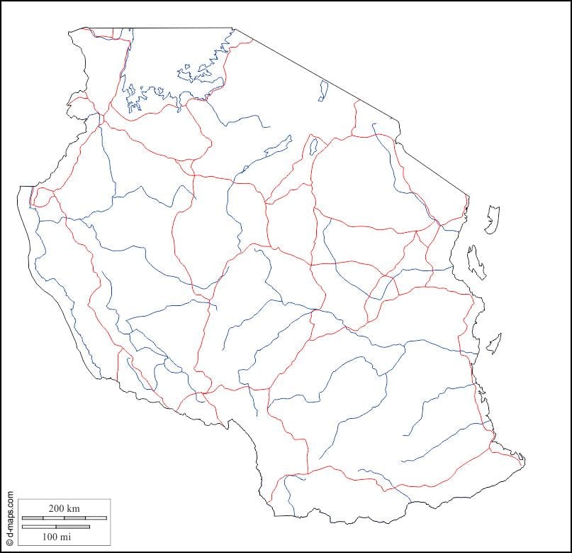 tom karta över tanzania