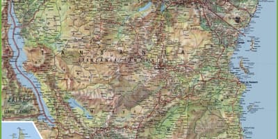 Karta över detaljerade tanzania