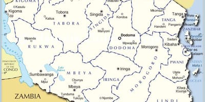 Tanzania administrativa karta