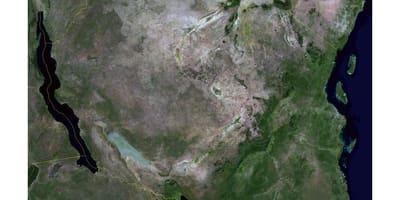 Karta över satellit-tanzania
