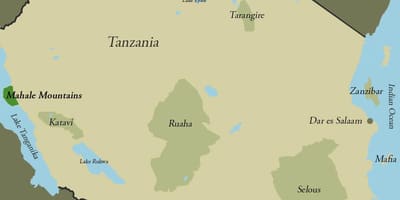 Karta över tanzania berg