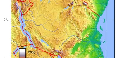 Tanzania topografisk karta