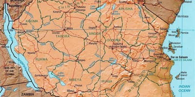 Tanzania geografisk karta