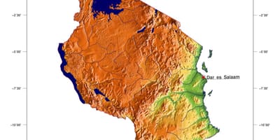 Karta över tanzania höjd