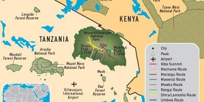 Karta över tanzania kilimanjaro
