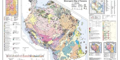 Geologi och mineral karta över tanzania