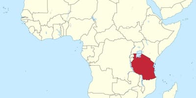 Tanzania på en karta över afrika