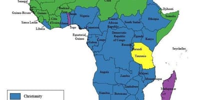 Karta över tanzania religion