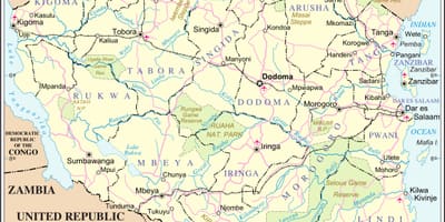 Karta över tanzania river
