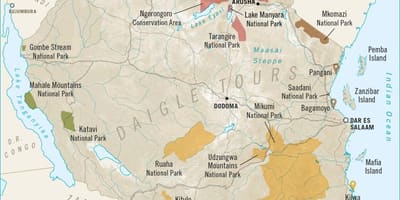 Karta över tanzania spelet reserver