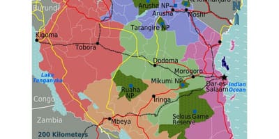 Karta över tanzania språk